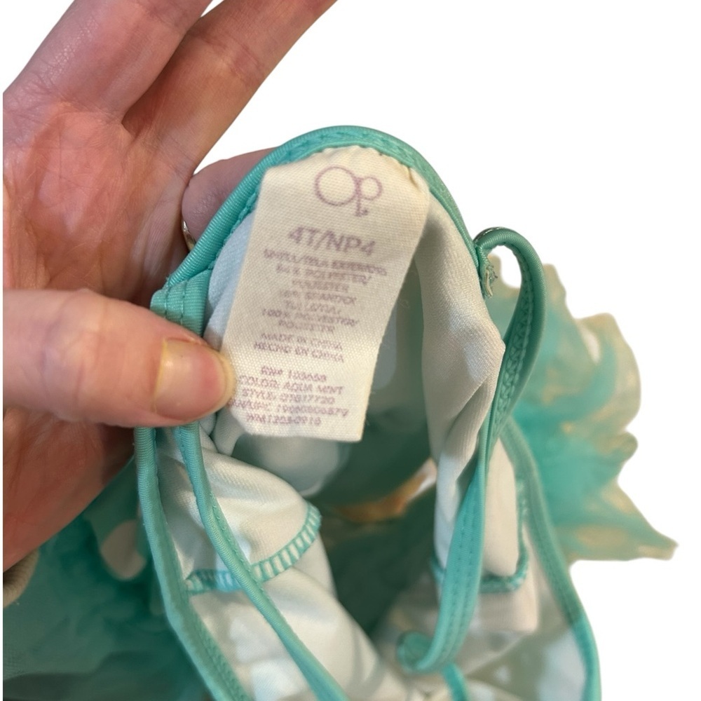 OP Turquoise Swimsuit with Tulle Accents - Picture 3 of 3